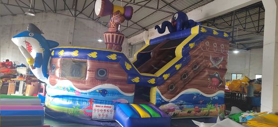 商用級の海賊船のテーマのための充気式ドライスライド