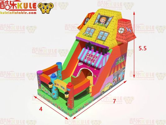 キャンディショップのテーマで フンパーク乾燥式充気式跳ね回りスライド