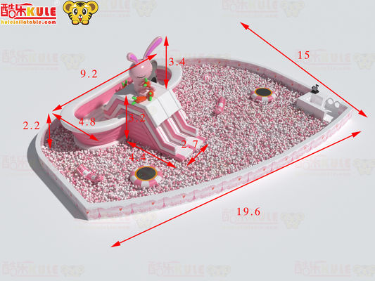 バスタブ 膨張式スライド ピンク&ホワイト ビッグボールプール