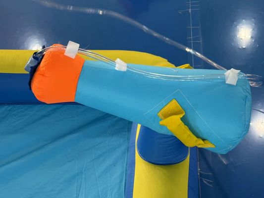 ポリエステル オックスフォード 充気式 青とオレンジの水スライド 子供のための遊び場
