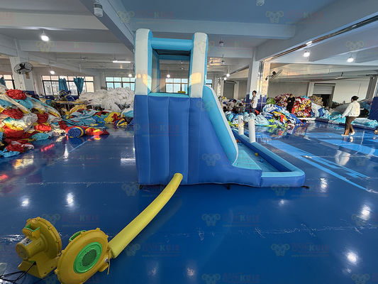 ポリエステル オックスフォード 充気式 青い水スライド 海洋ボール 子供のための遊び場