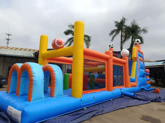 Multi - colored Inflatable Obstacle with Sport Icons with Bright Hues