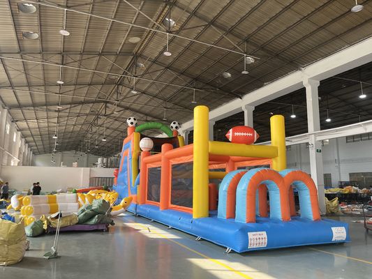 Multi - colored Inflatable Obstacle with Sport Icons with Bright Hues