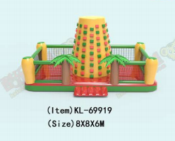 インフレータブルロッククライミング:楽しいアウトドアアドベンチャープレイグラウンド 熱帯ヤシの木